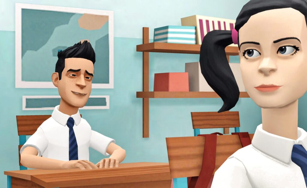 Animated still from My True Love: school days