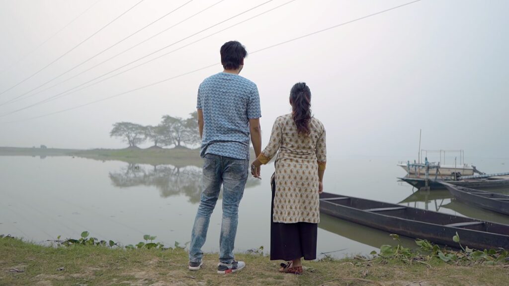 Still from My Love is Vengeance: a misty riverbank