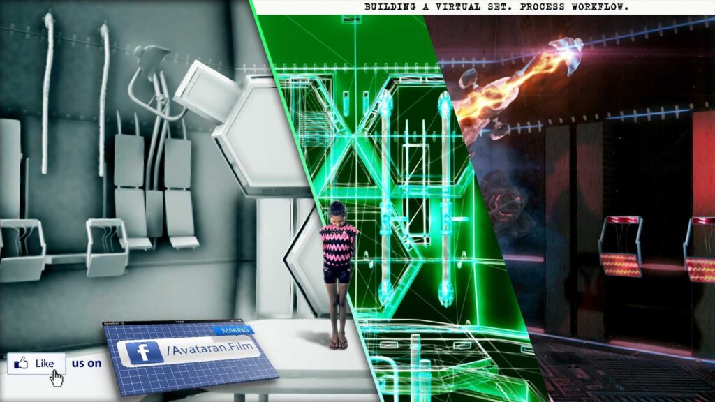 Building the virtual spaceship set of Avataran