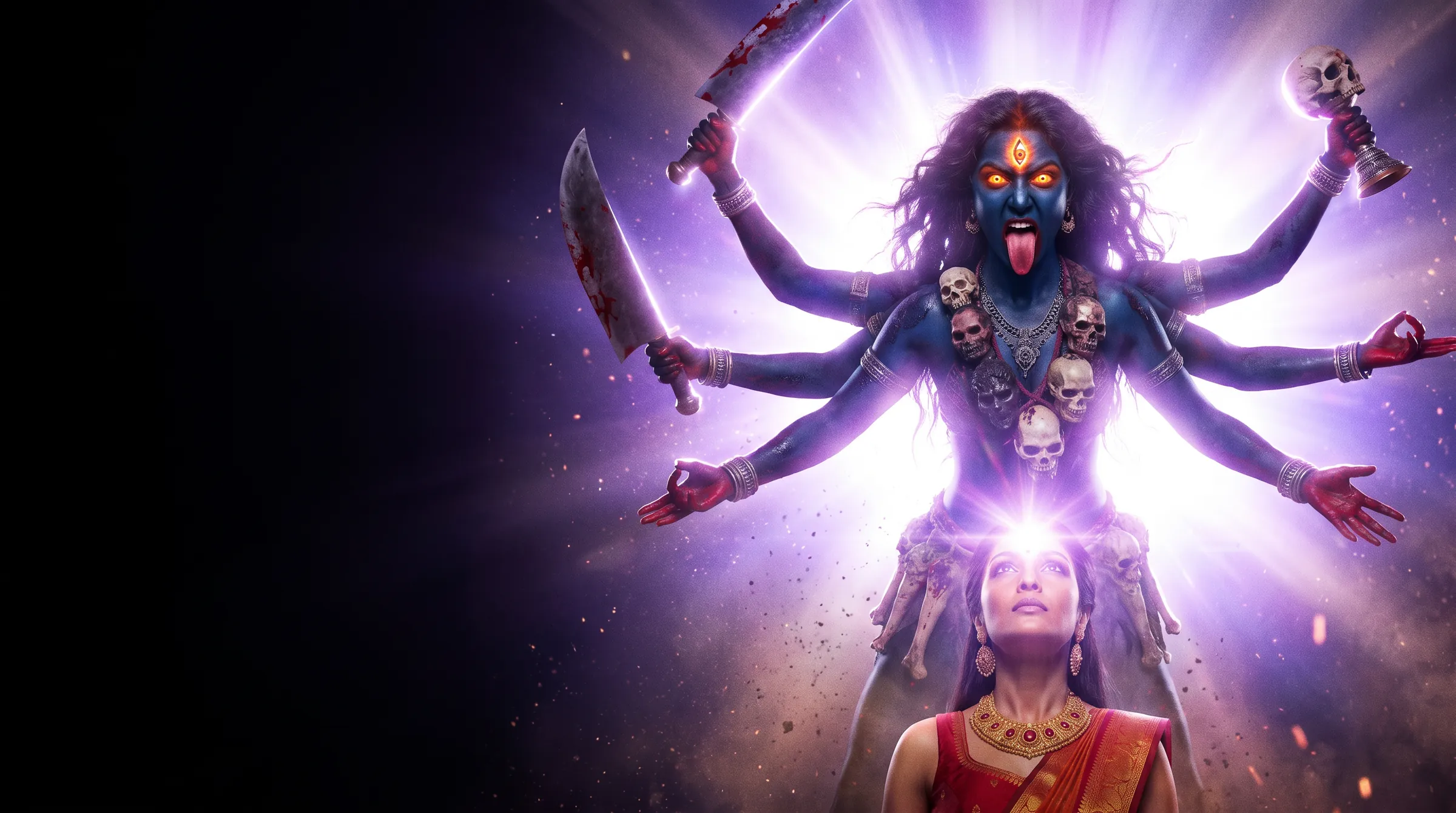 Goddess Kali in a frame from an animated devotional film by TD Film Studio, an animated video production studio
